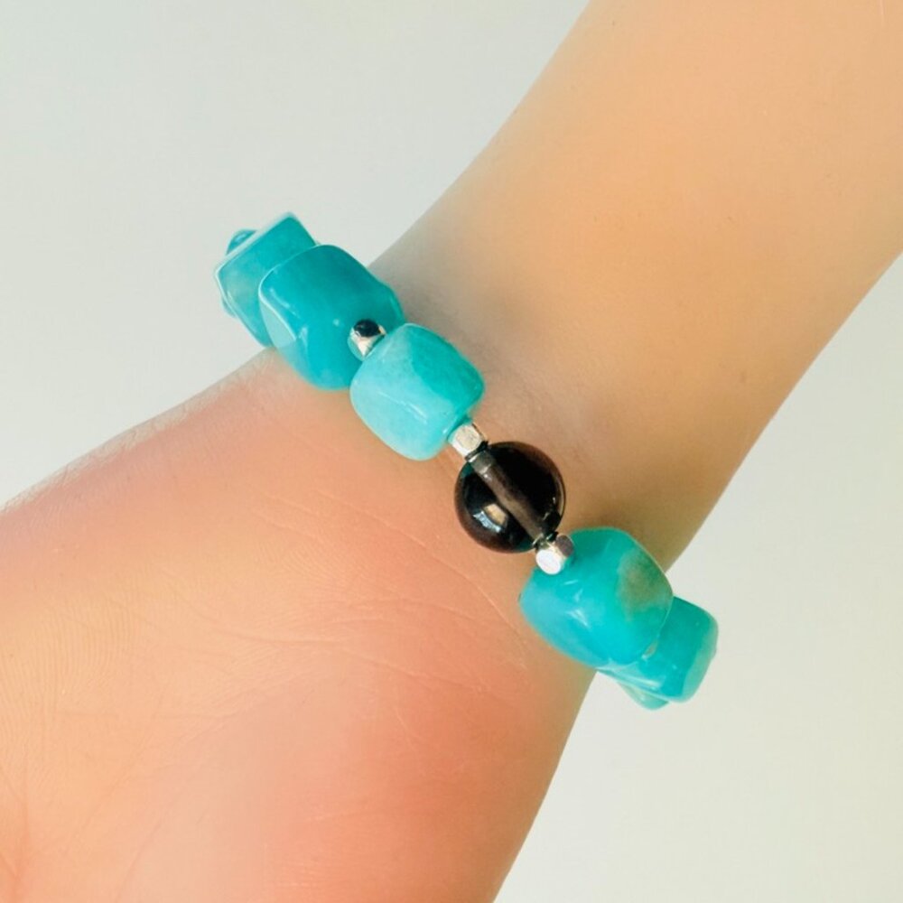 Winter Ocean Aqua Blue Statement Bracelet - Picture 2 of 7